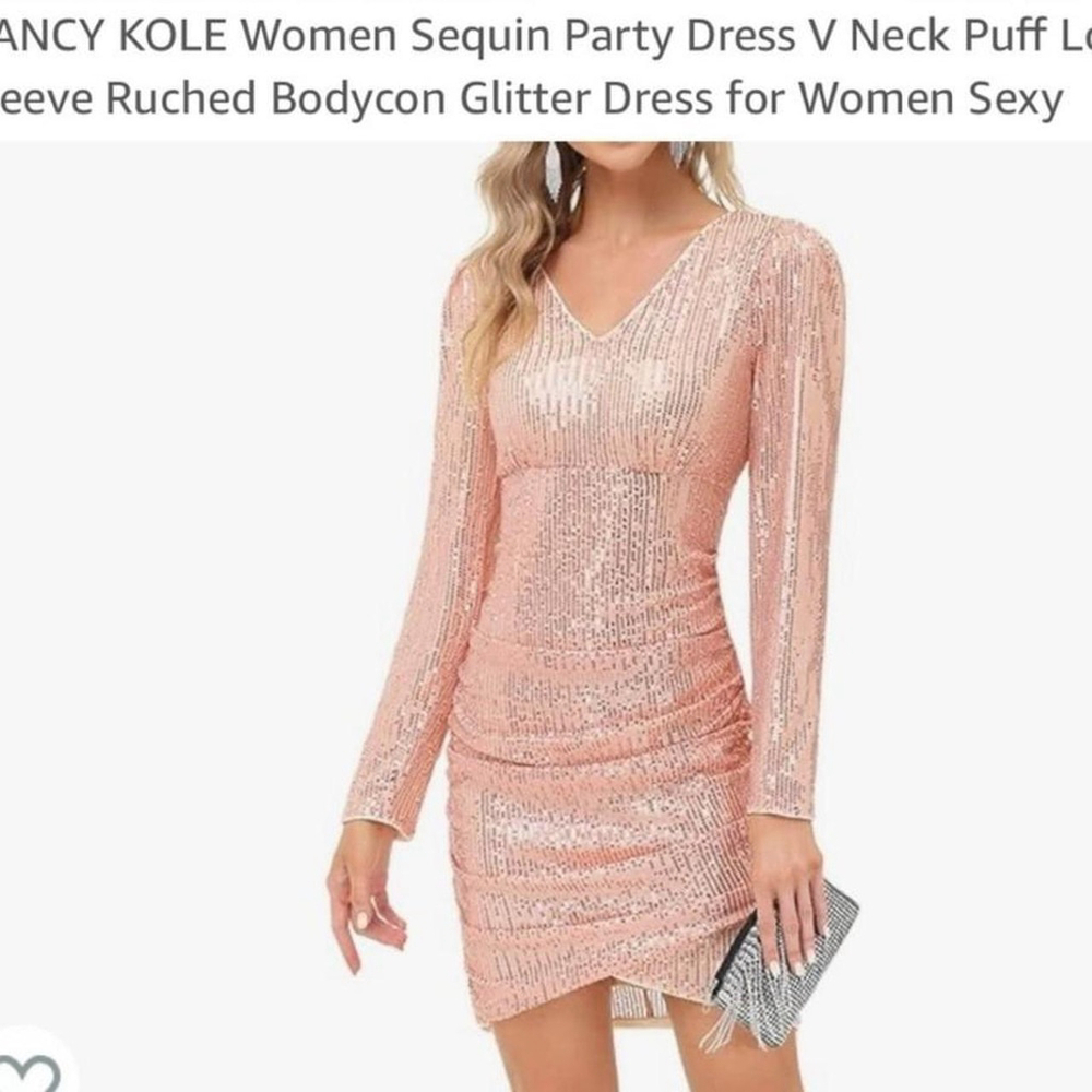 This is a Kancy Kole women's sequin party dress in Size M, like new
